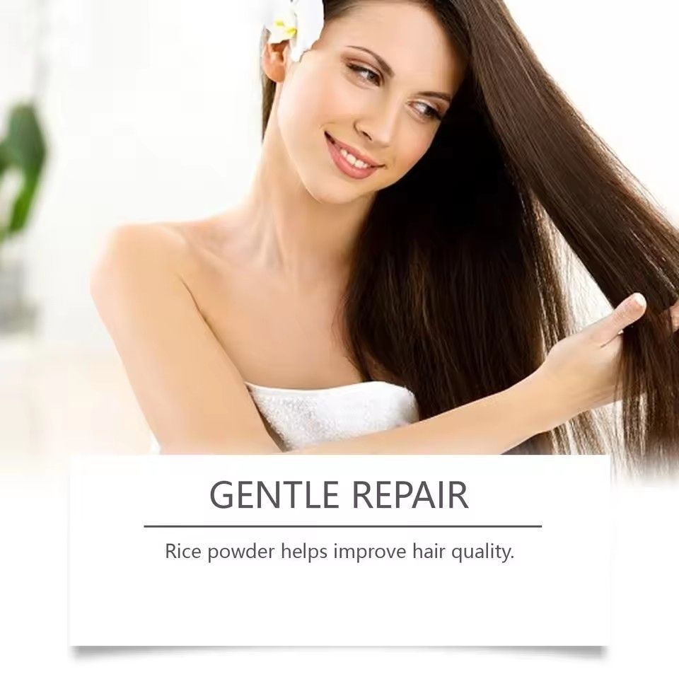 Hair Care Essential Oil Improve Dry Curly Repair Damaged Anti-Frizz Moisturizing Smooth Nourishing Fluffy Rice Raw Pulp Hair Oil