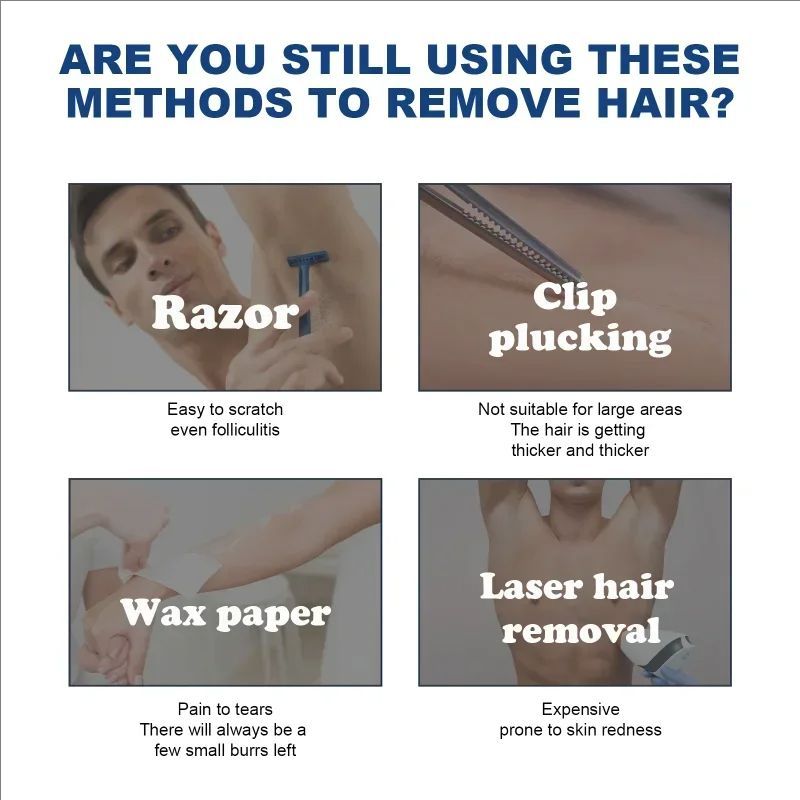 Men's hair removal cream chest hair Legs Arms armpit Beard remover Body Skin Beauty for man Painless Permanent depilation wax