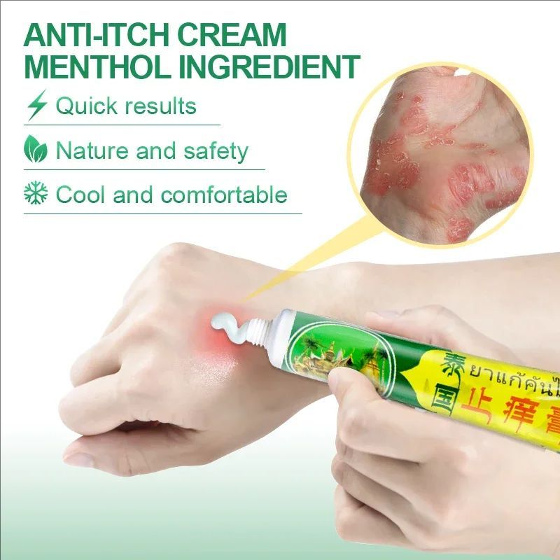 4pcs Thailand Skin Treatment Ointment Psoriasis Cream Anti-itch Repair Damaged Skin Mint Cooling Cream Dermatitis Eczema S074