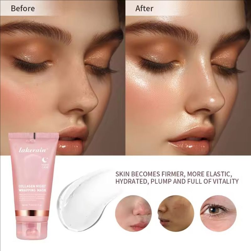 Night Collagen Wrapping Mask Rejuvenation Moisturizing Brightening Korean Face Mask Make Glowy Skin Elasticity Facial Mask