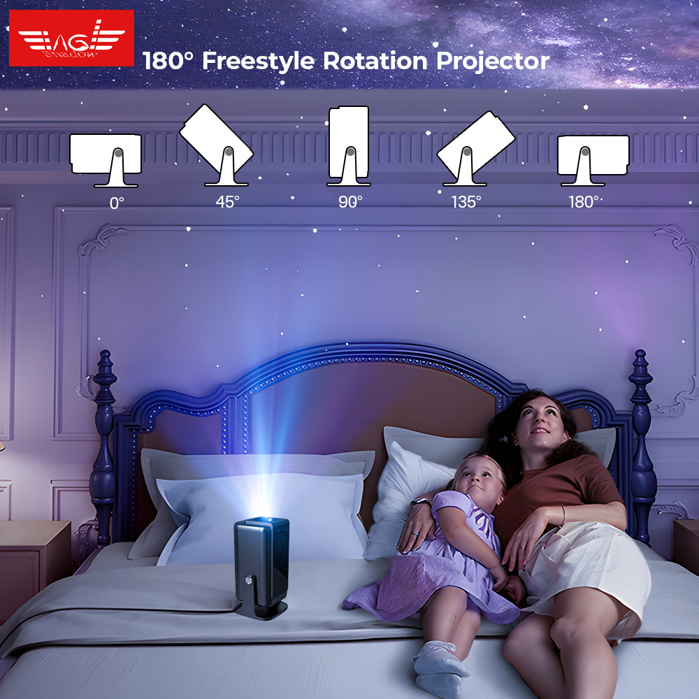 Eagle Shadow New Coming Big Discount V1 Projector Upgrade 4K Android 13 Cortex-A53 WiFi 6 BT 5.0 Home Outdoor Portable Projector 300 ANSI High Brightness Native 1920*1080P Projector