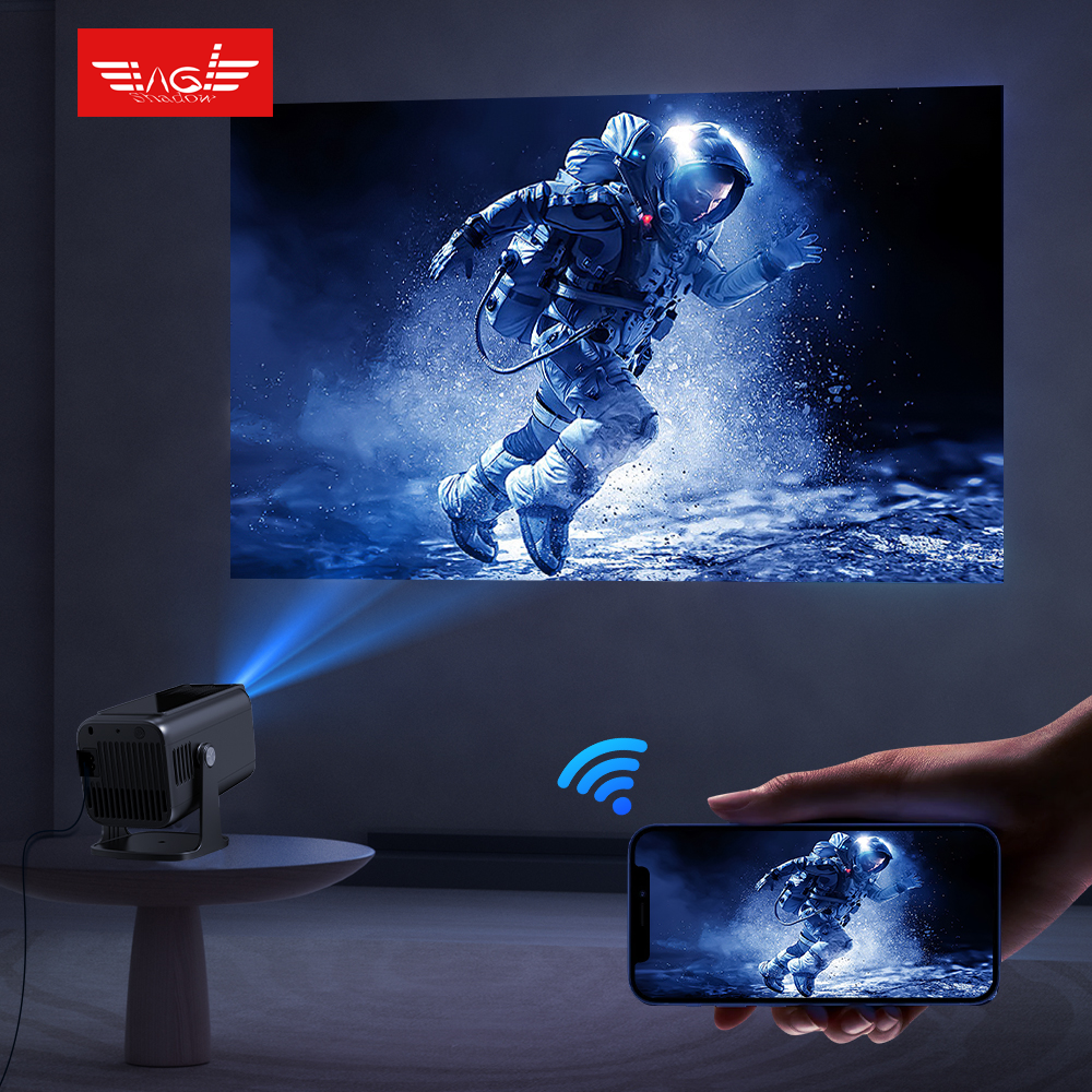 Eagle Shadow New Coming Big Discount V1 Projector Upgrade 4K Android 13 Cortex-A53 WiFi 6 BT 5.0 Home Outdoor Portable Projector 300 ANSI High Brightness Native 1920*1080P Projector
