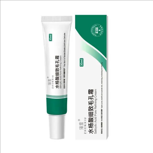 Salicylic Acid Pores Shrink Refining Cream Repair Large Open Pore Removal Black Dots Blackhead Acne Marks Facial Skin Care Serum