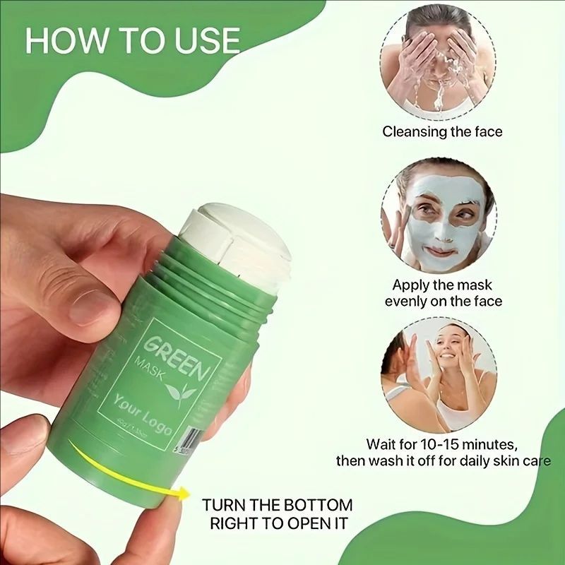 MELAO Green Tea Mask Stick - Green Tea Cleansing Mask - Green Tea Mask - Natural Ingredients,Deep Cleaning,Oil Control