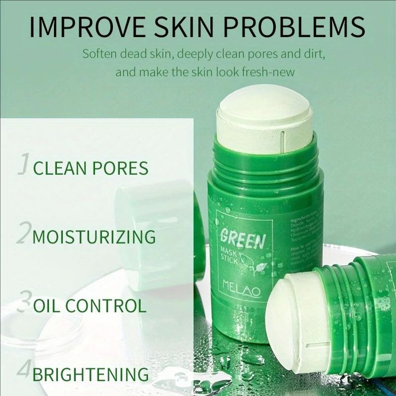 MELAO Green Tea Mask Stick - Green Tea Cleansing Mask - Green Tea Mask - Natural Ingredients,Deep Cleaning,Oil Control