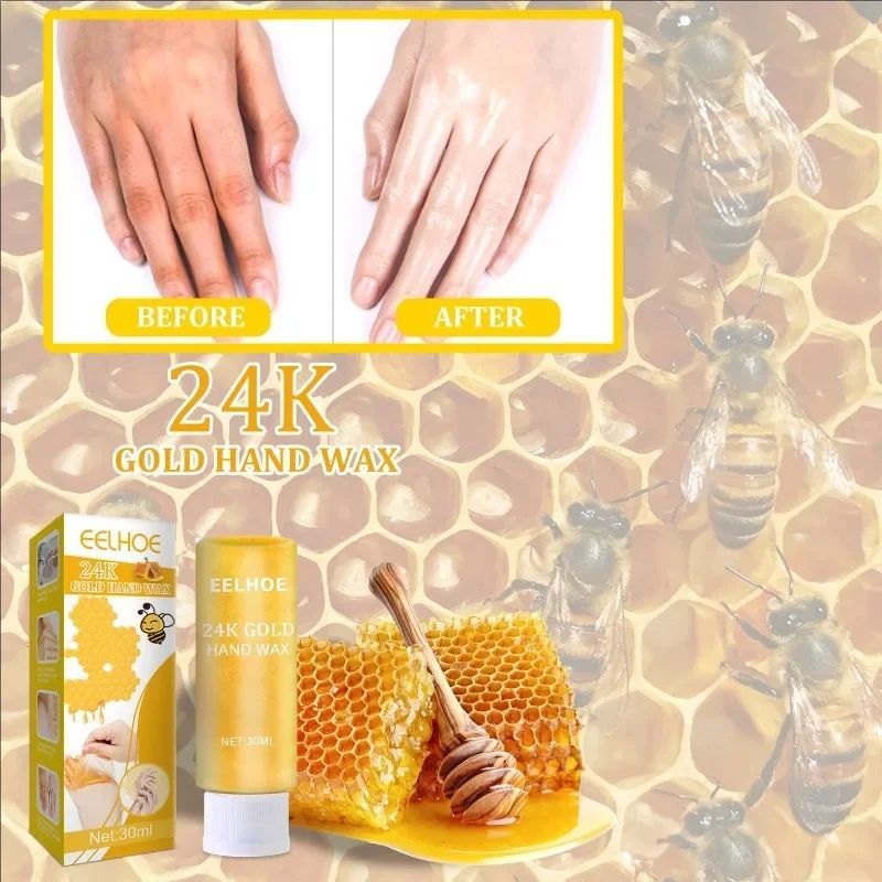 24k Gold Moisturizing Hand Mask Whitening Anti-Aging Honey Hand Wax Nourishing Hand Calluses removal Dry Care Skin Exfoliating