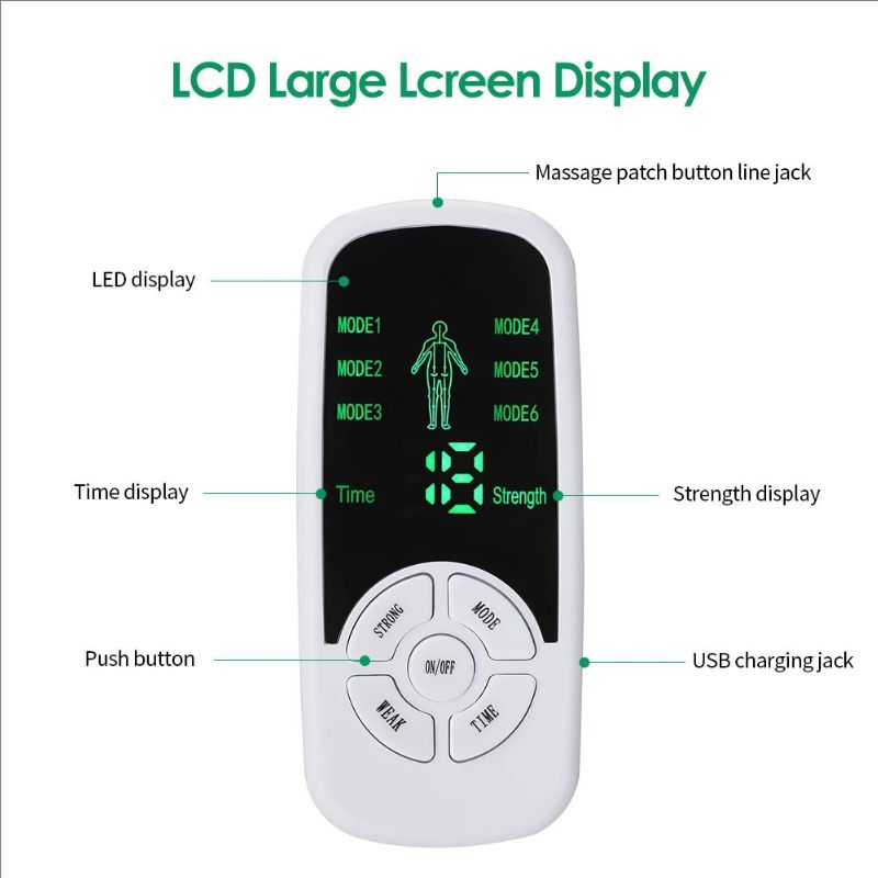EMS Electric Muscle Therapy Stimulator 6 Modes Tens Unit Machine Meridian Physiotherapy Pulse Abdominal Prostate Body Massager