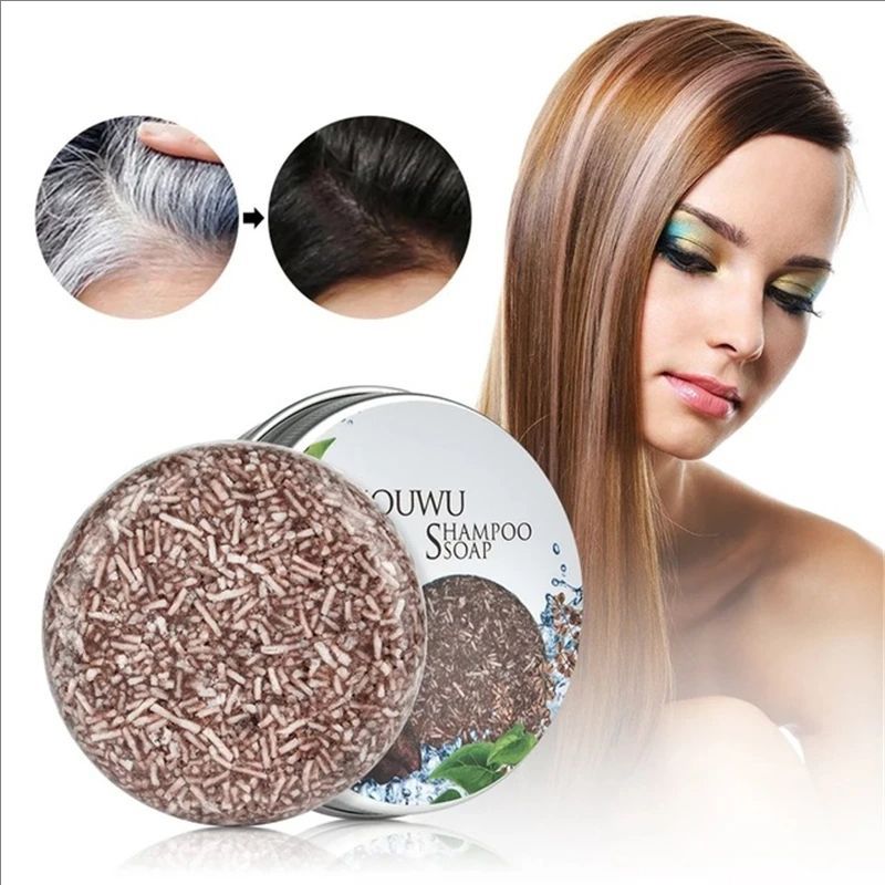 Hair Shampoo Bar Polygonum Essence Hair Darkening Shampoo Soap Organic Black Hair Shampoo Gray Hair Reverse Hair Scalp Cleansing