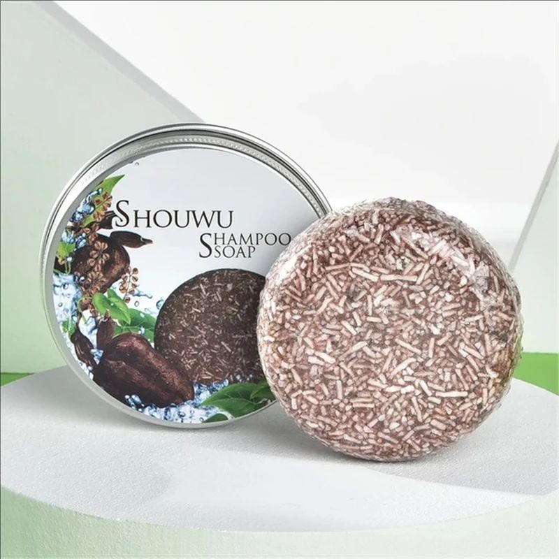 Hair Shampoo Bar Polygonum Essence Hair Darkening Shampoo Soap Organic Black Hair Shampoo Gray Hair Reverse Hair Scalp Cleansing