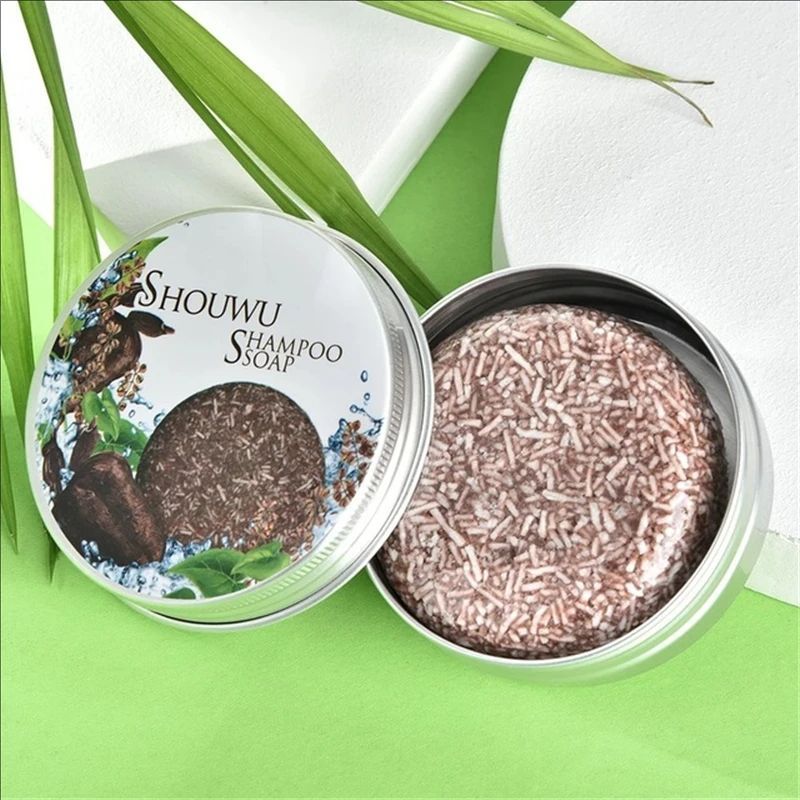Hair Shampoo Bar Polygonum Essence Hair Darkening Shampoo Soap Organic Black Hair Shampoo Gray Hair Reverse Hair Scalp Cleansing