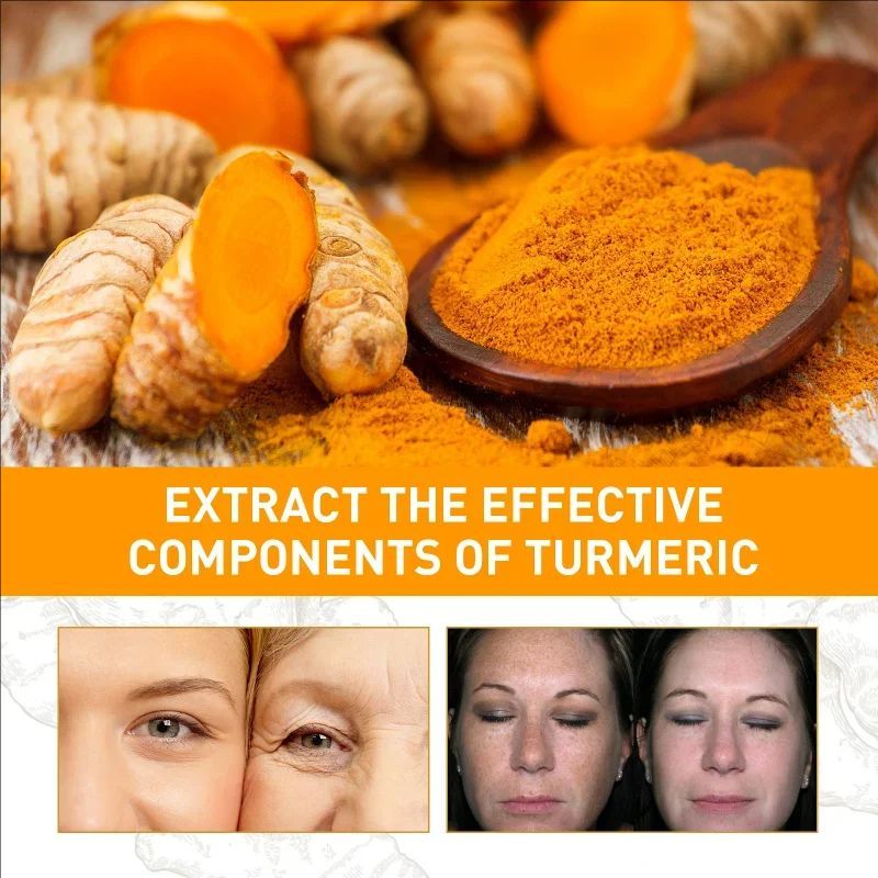 Moisturizing Face Serum Turmeric Essential Oil Lift Brighten Firming Skin Smooth Anti-aging Lighten Spots Face Care Essence