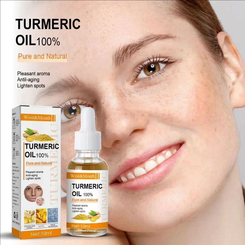 Moisturizing Face Serum Turmeric Essential Oil Lift Brighten Firming Skin Smooth Anti-aging Lighten Spots Face Care Essence