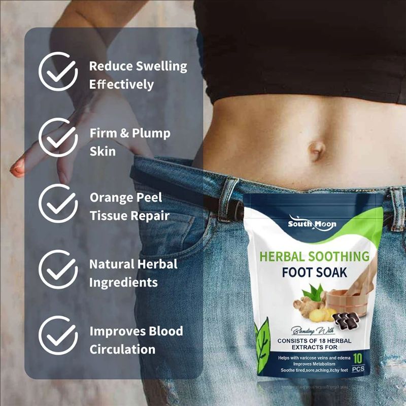 10pcs Oot Cleansing Soak Gel Natural Herbal Foot Bath Gel Dehumidification Detox Relieve Fatigue Repair Leg Veins for Spa Relax