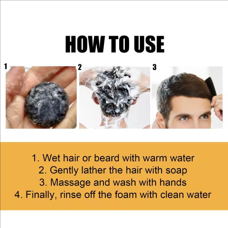 White Hair Darkening Shampoo Polygonum Multiflorum Dye Shampoo Cover Gray Hair Beard Fashion Natural Herbal Hair Color Soap Bar