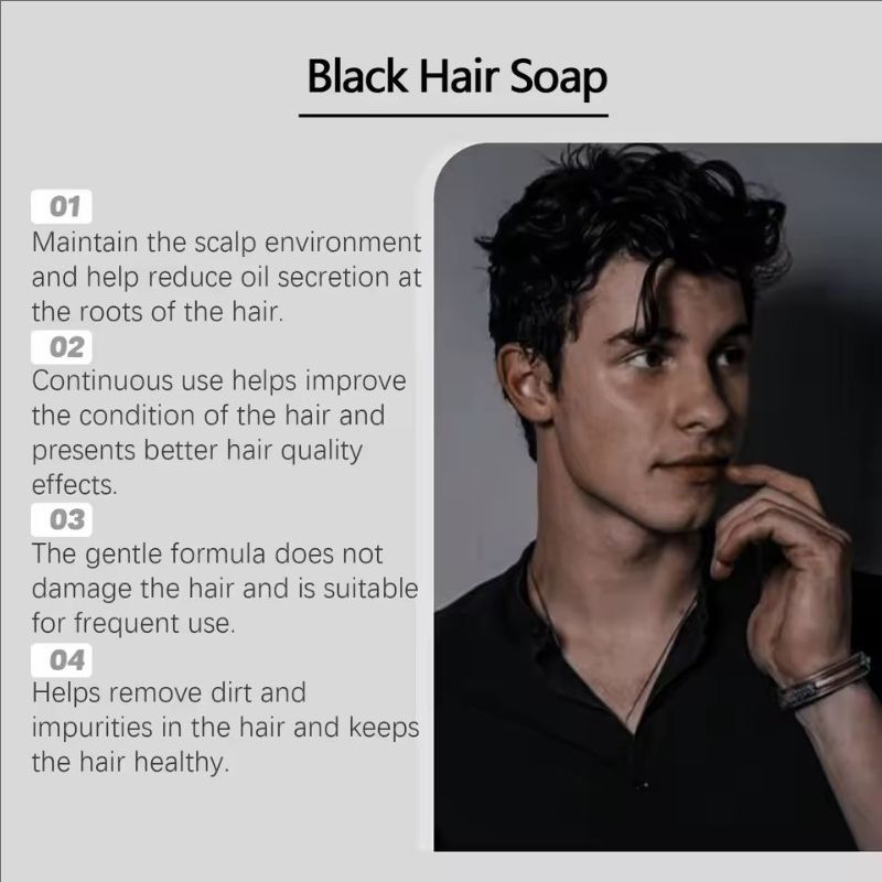 White Hair Darkening Shampoo Polygonum Multiflorum Dye Shampoo Cover Gray Hair Beard Fashion Natural Herbal Hair Color Soap Bar