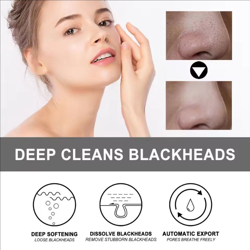 Eelhoe 30g+60pcs Blackhead Remove Cream Nose Oil Control Shrink Pores Remove Acne Pimple Peel Off Mud Repair Pores Nose Mask