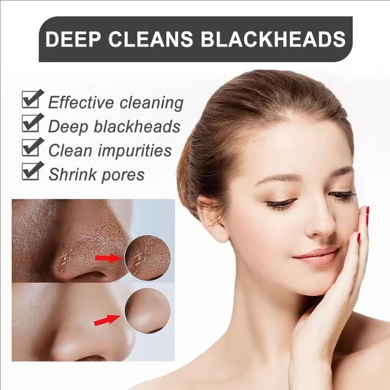 Eelhoe 30g+60pcs Blackhead Remove Cream Nose Oil Control Shrink Pores Remove Acne Pimple Peel Off Mud Repair Pores Nose Mask