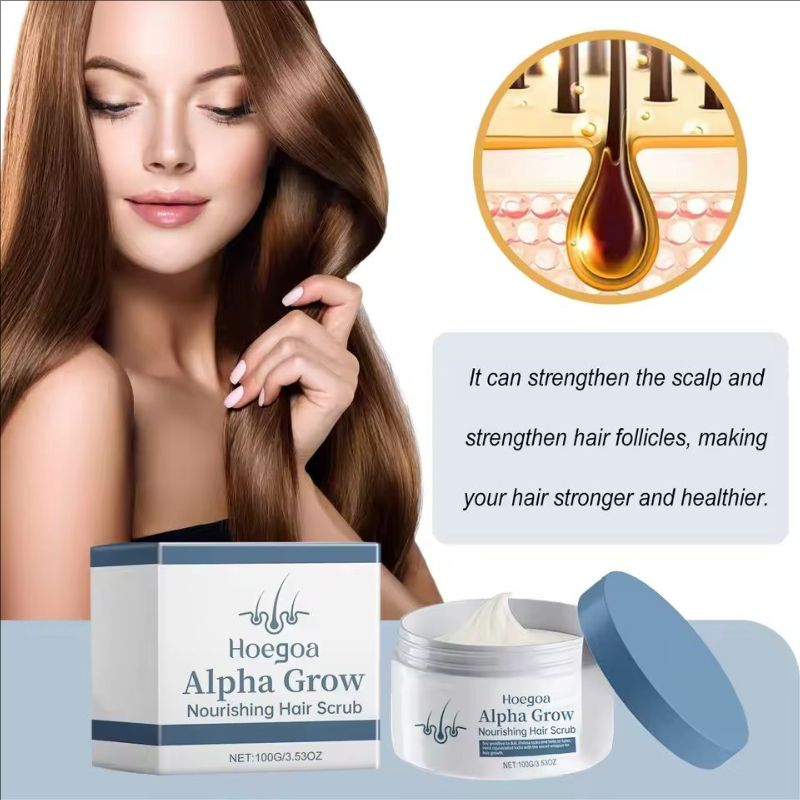 Alpha Grow Hair Scrub Nourish & Clarify Exfoliating Scalp Scrub Clean Scalp Dandruff Fluffy Moisturizing Firming Hair Care Scrub