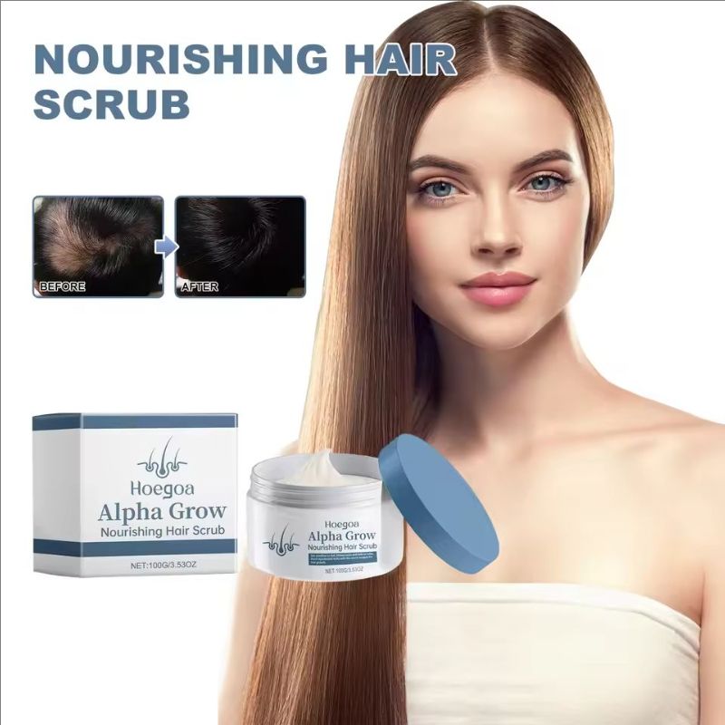 Alpha Grow Hair Scrub Nourish & Clarify Exfoliating Scalp Scrub Clean Scalp Dandruff Fluffy Moisturizing Firming Hair Care Scrub