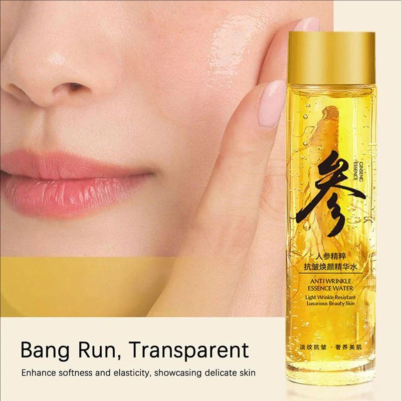120ml Ginseng Toner Gold Ginseng Face Essence Polypeptide Lightning Moisturizing Smoothing Facial Serum For Skin Care