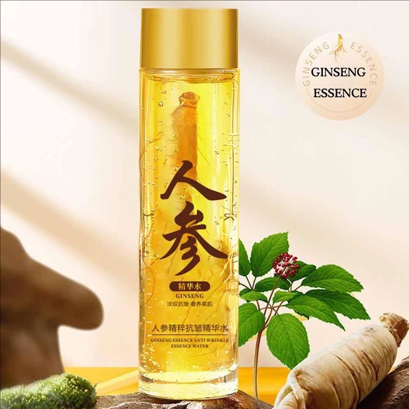 120ml Ginseng Toner Gold Ginseng Face Essence Polypeptide Lightning Moisturizing Smoothing Facial Serum For Skin Care