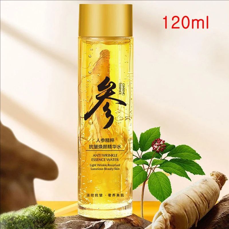 120ml Ginseng Toner Gold Ginseng Face Essence Polypeptide Lightning Moisturizing Smoothing Facial Serum For Skin Care