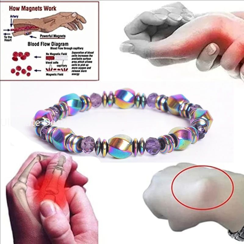 Magnetic Energy Therapy Bracelet Homme Body Slimming Weight Loss Aesthetic Charm Bracelet for Women Hematite Healthcare Jewelry