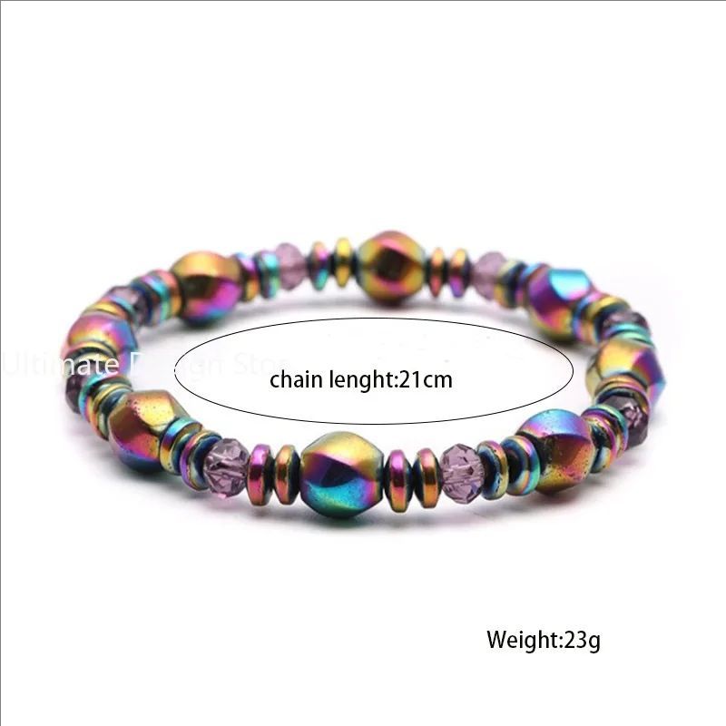 Magnetic Energy Therapy Bracelet Homme Body Slimming Weight Loss Aesthetic Charm Bracelet for Women Hematite Healthcare Jewelry