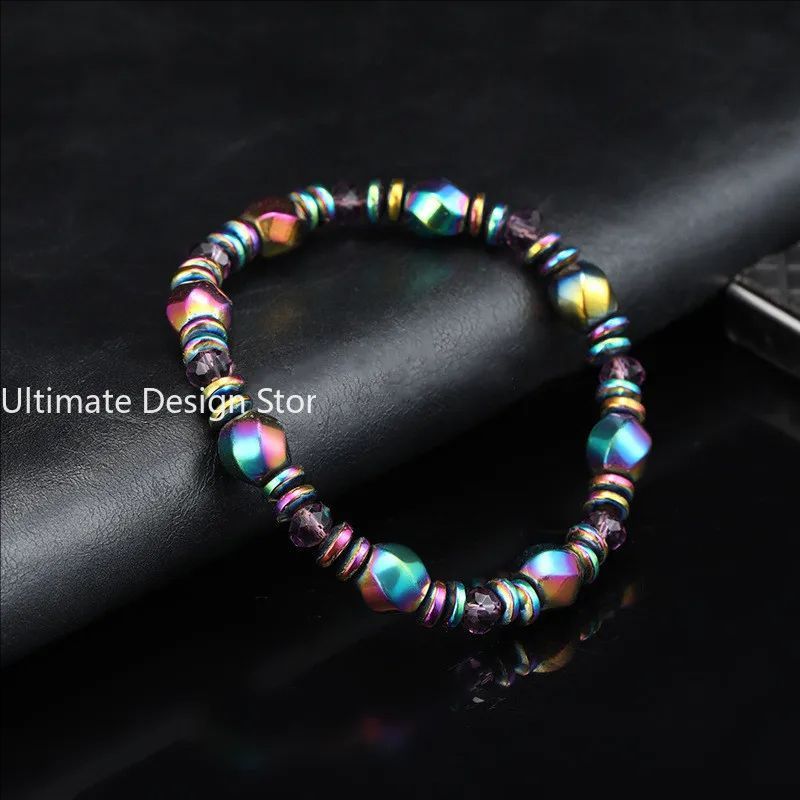 Magnetic Energy Therapy Bracelet Homme Body Slimming Weight Loss Aesthetic Charm Bracelet for Women Hematite Healthcare Jewelry