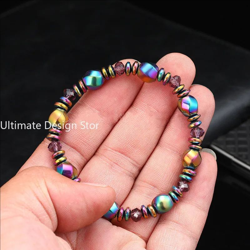 Magnetic Energy Therapy Bracelet Homme Body Slimming Weight Loss Aesthetic Charm Bracelet for Women Hematite Healthcare Jewelry