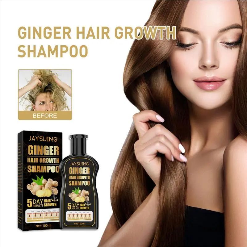 Ginger Regrowth Shampoo Anti Hair Loss Oil Control Dandruff Removal Moisturiz Nourish Scalp Repair Damaged Hair Growth Shampoo