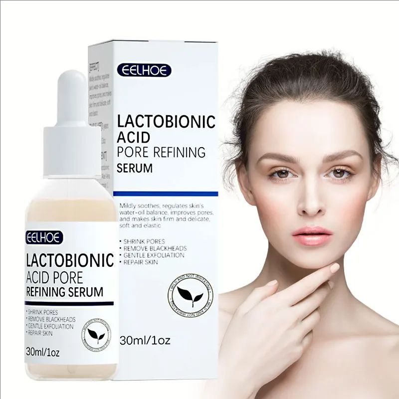 30ml Lactobionic Acid Pore Shrink Face Serum Hyaluronic Acid Moisturizer Nourish Pores Repair Essence Firming Korean Skincare