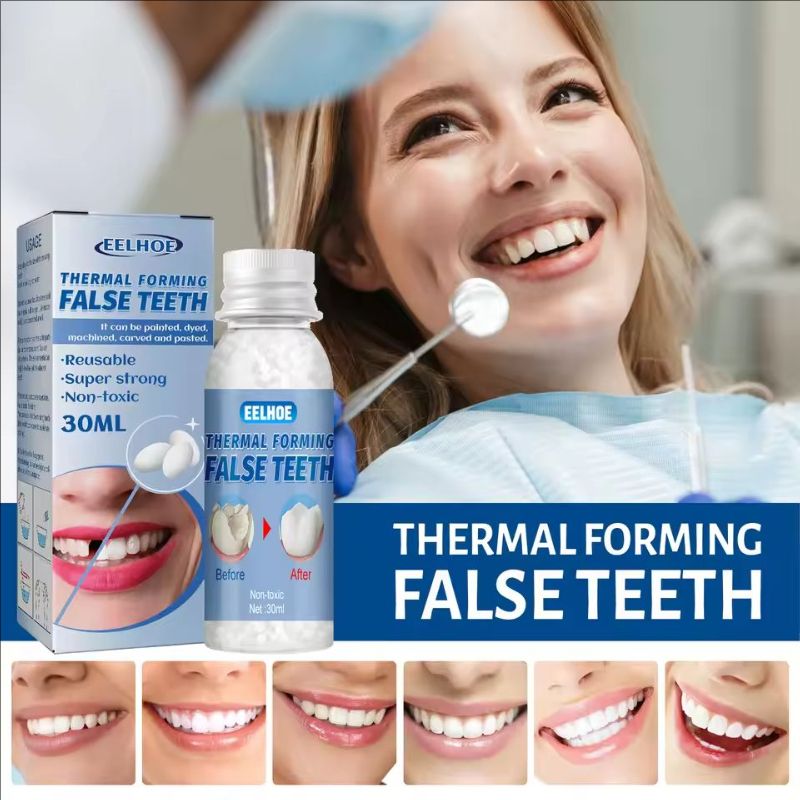 Eelhoe 30ml Temporary Resin Tooth Repair Glue Shapeable Teeth Gap Solid Glue Filling Diy Whitening False Teeth Dentures Adhesive