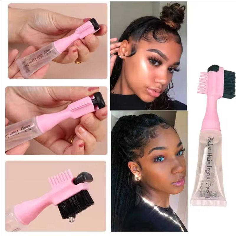 Edge Control Hair Gel Edge Brush Refillable Pocket Size Baby Hair Brush Kit Perfect Performance Long Lasting No White Residue