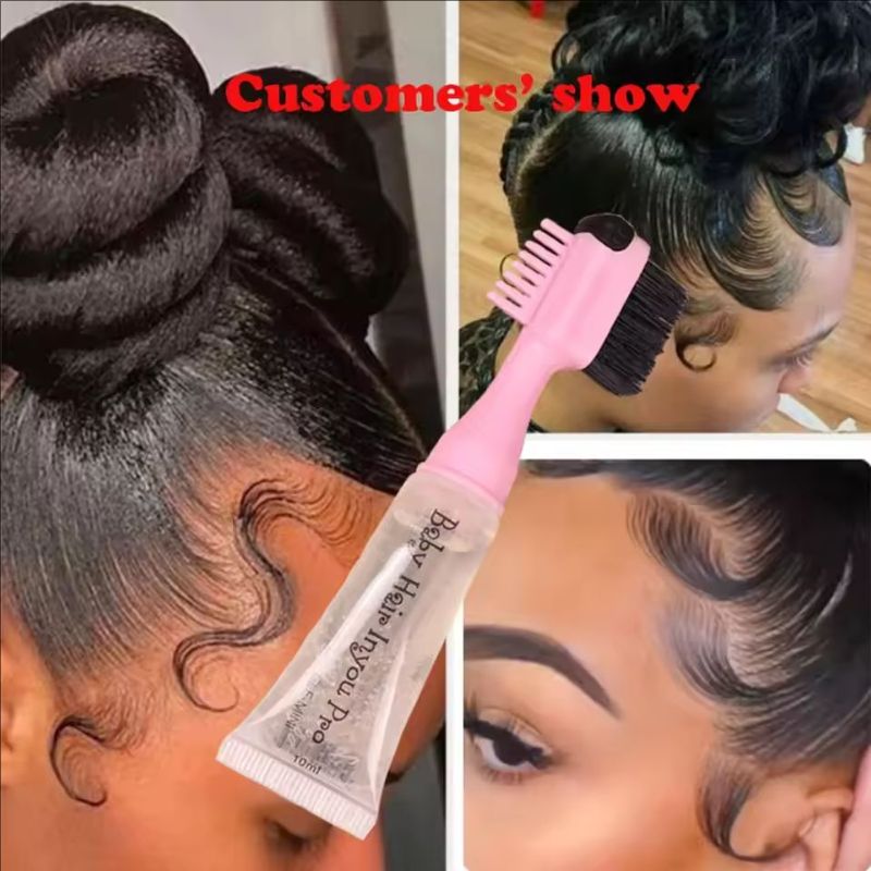 Edge Control Hair Gel Edge Brush Refillable Pocket Size Baby Hair Brush Kit Perfect Performance Long Lasting No White Residue