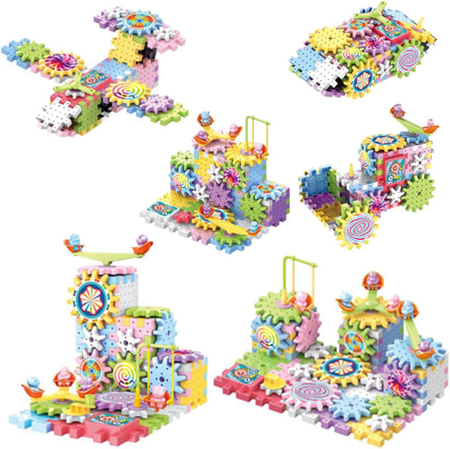 Gear Toy Gears Building Sets for Kids Parent-child Educational Gear Toy Interactive Building Blocks Colorful 83 Pieces DIY Gears Toys for Kids 3+