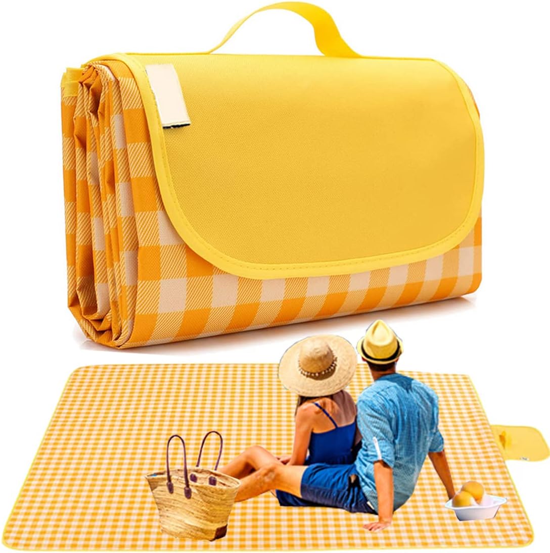 Foldable and Lightweight Outdoor Mat Picnic Mat  Picnic Blankets Machine Washable,  Waterproof Sandproof Foldable Compact Beach Blanket  Foldable Outdoor Picnic Mat  for Spring Summer Camping, Beach