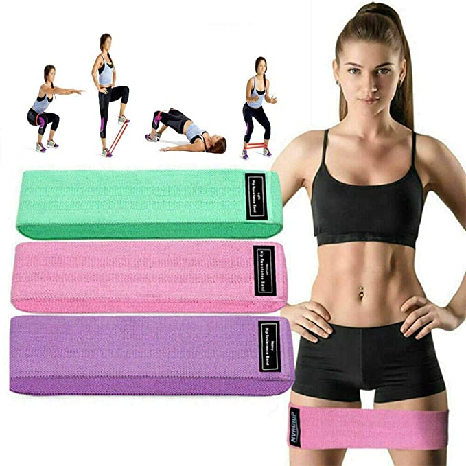 3Pcs Resistance Loop Bands Home Gym Fitness Exercise Bands for Glute and Hip Exercise,Pilates Yoga
