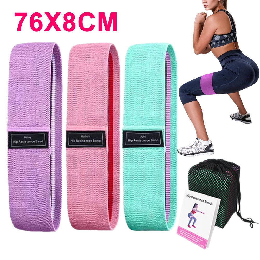 3Pcs Resistance Loop Bands Home Gym Fitness Exercise Bands for Glute and Hip Exercise,Pilates Yoga