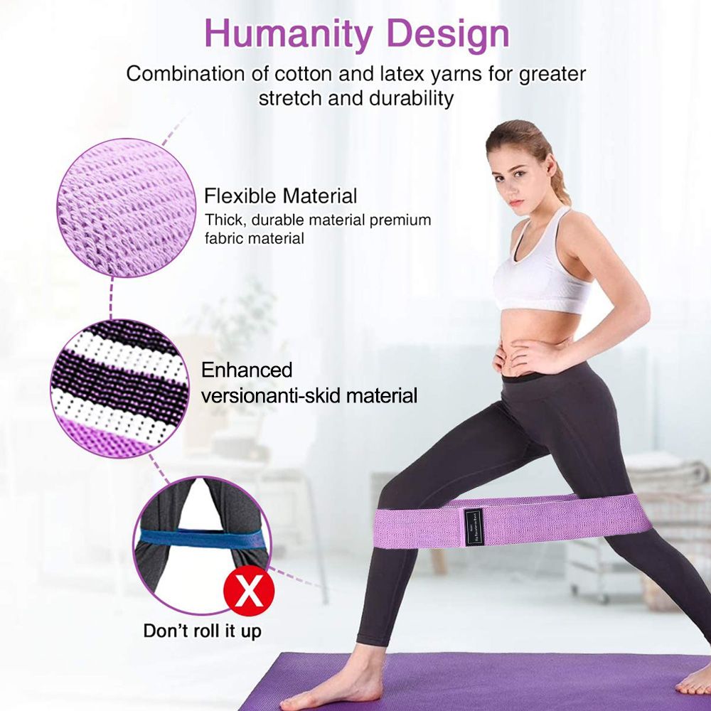 3Pcs Resistance Loop Bands Home Gym Fitness Exercise Bands for Glute and Hip Exercise,Pilates Yoga