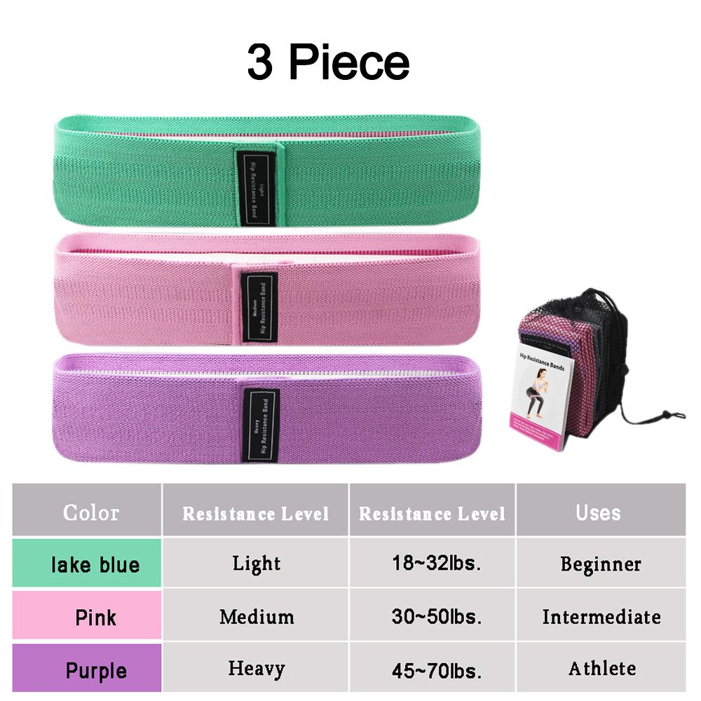 3Pcs Resistance Loop Bands Home Gym Fitness Exercise Bands for Glute and Hip Exercise,Pilates Yoga