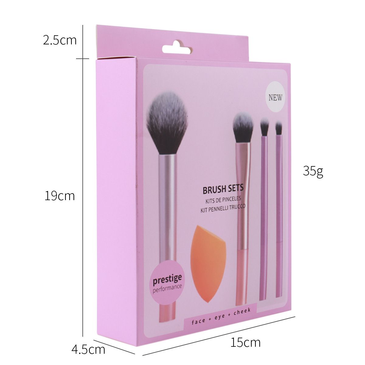 Real Techniques 5 Piece Everyday Essentials Makeup Brush Set, Includes 4 Brushes & Makeup Sponge, For Foundation, Blush, Bronzer, Contour, Eyeshadow, & Powder, Travel Gift Set.