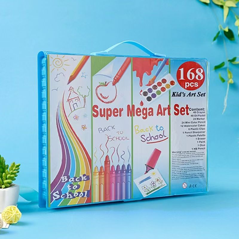 168 pieces Children Art Painting Set  stationery set children paintbrush watercolor pen oil painting stick art painting learning set  Drawing Kit Best Gift for Kids