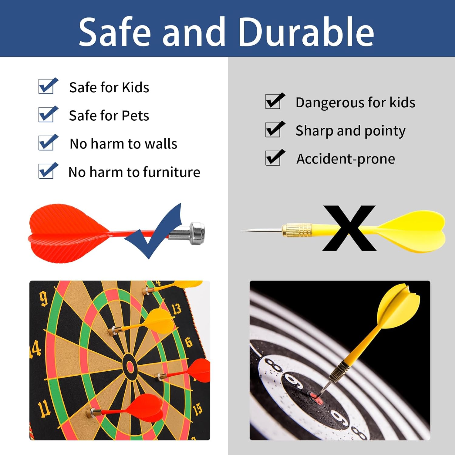 12in Magnetic Dart Board, Indoor Outdoor Dart Games for Kids with 8pcs Magnetic Darts, Safety Toy Games, Rollup Double Sided Board Game Set for Gifts