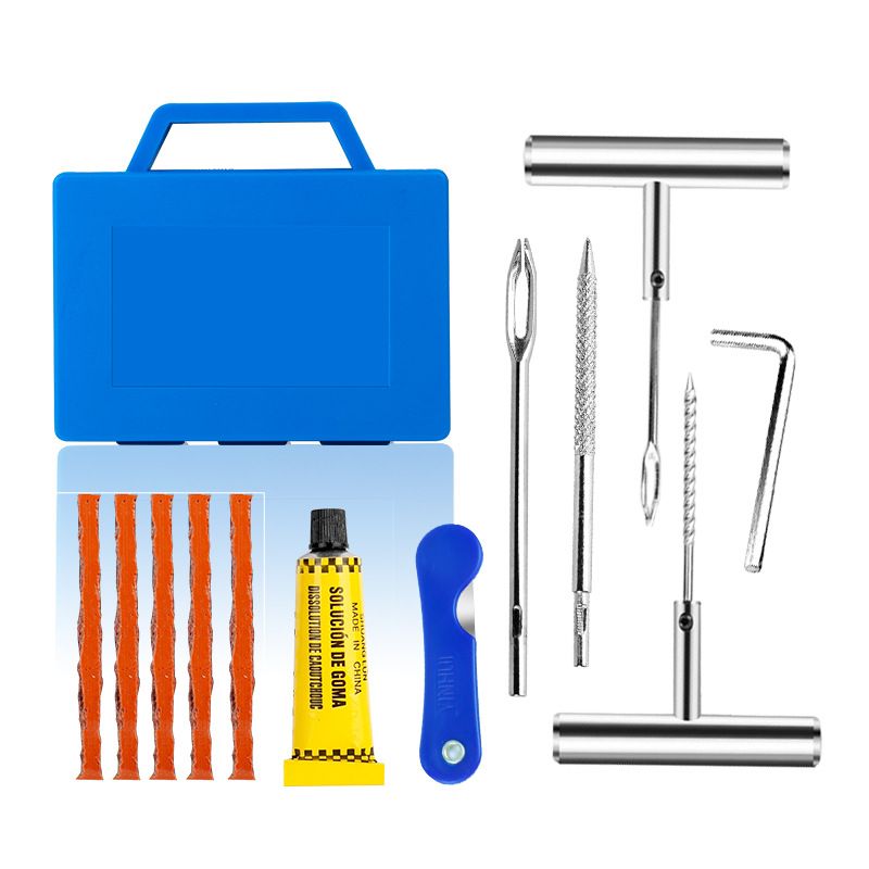 9pcs Car Tire Repair Kit Studding Tool Set Auto Bike motorcycle Tubeless Tire Tyre Puncture Plug Garage Car Accessories