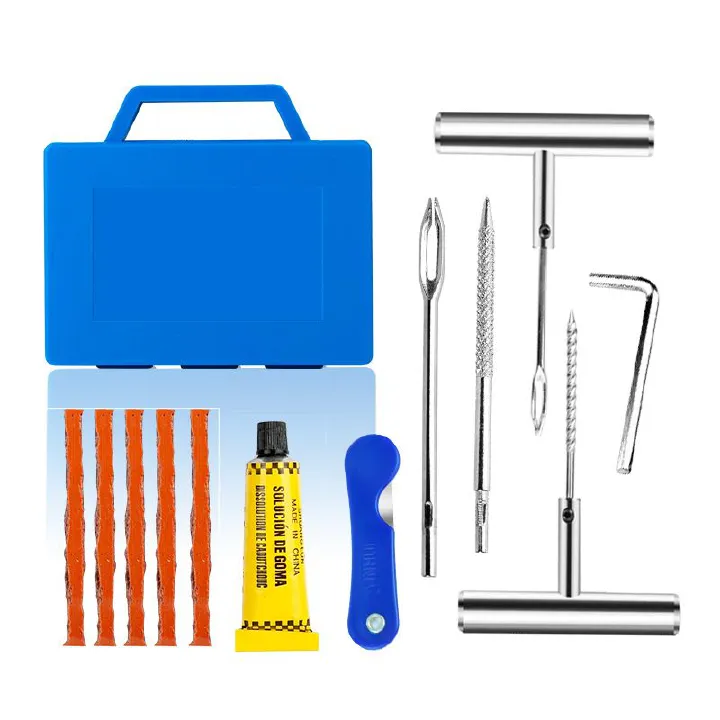 9pcs Car Tire Repair Kit Studding Tool Set Auto Bike motorcycle Tubeless Tire Tyre Puncture Plug Garage Car Accessories