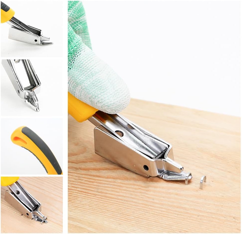 4 in1 Staple Gun Heavy Duty,Upholstery Manual Brad Nailer Power Adjustment Stapler Gun for Wood,Crafts,Carpentry,Decoration DIY (Stapler Gun+800pcs nail+staple remover)