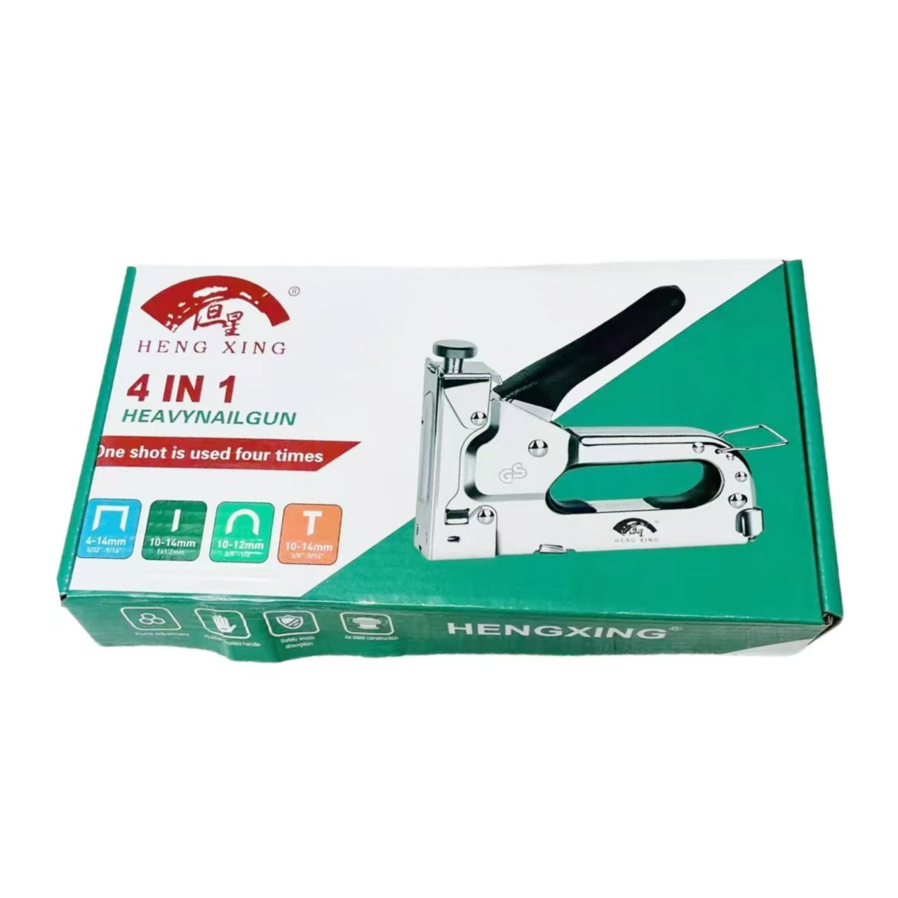 4 in1 Staple Gun Heavy Duty,Upholstery Manual Brad Nailer Power Adjustment Stapler Gun for Wood,Crafts,Carpentry,Decoration DIY (Stapler Gun+800pcs nail+staple remover)