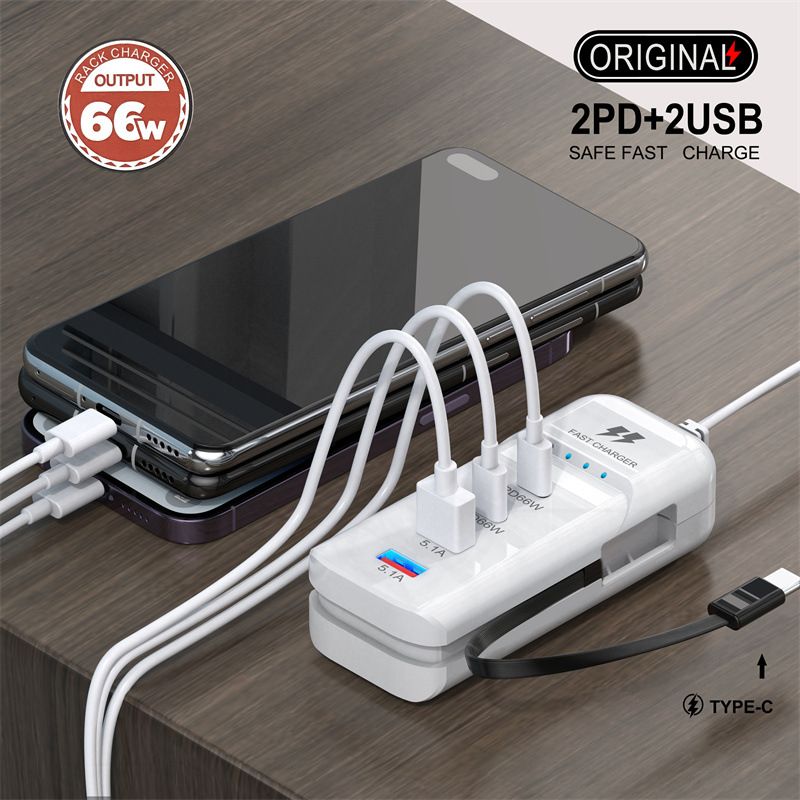 Mobile phone charger PD+USB multi port charging head plug suitable for Apple Android 3.1a socket Type-C