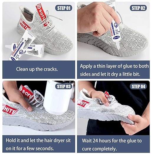 Shoes Glue Super Strong Adhesive Clear Repair Sole for Sneakers, Transparent Sealant Waterproof Resistant with Precision Tip Professional Grade for Heels Sports Shoes Climbing Shoes Leather 2oz, 60ml